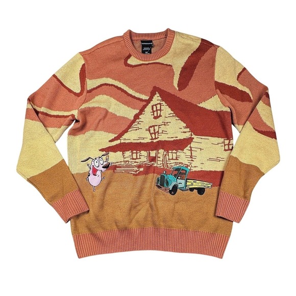 Courage The Cowardly Dog Sweater Hot Topic Graphic Knit S